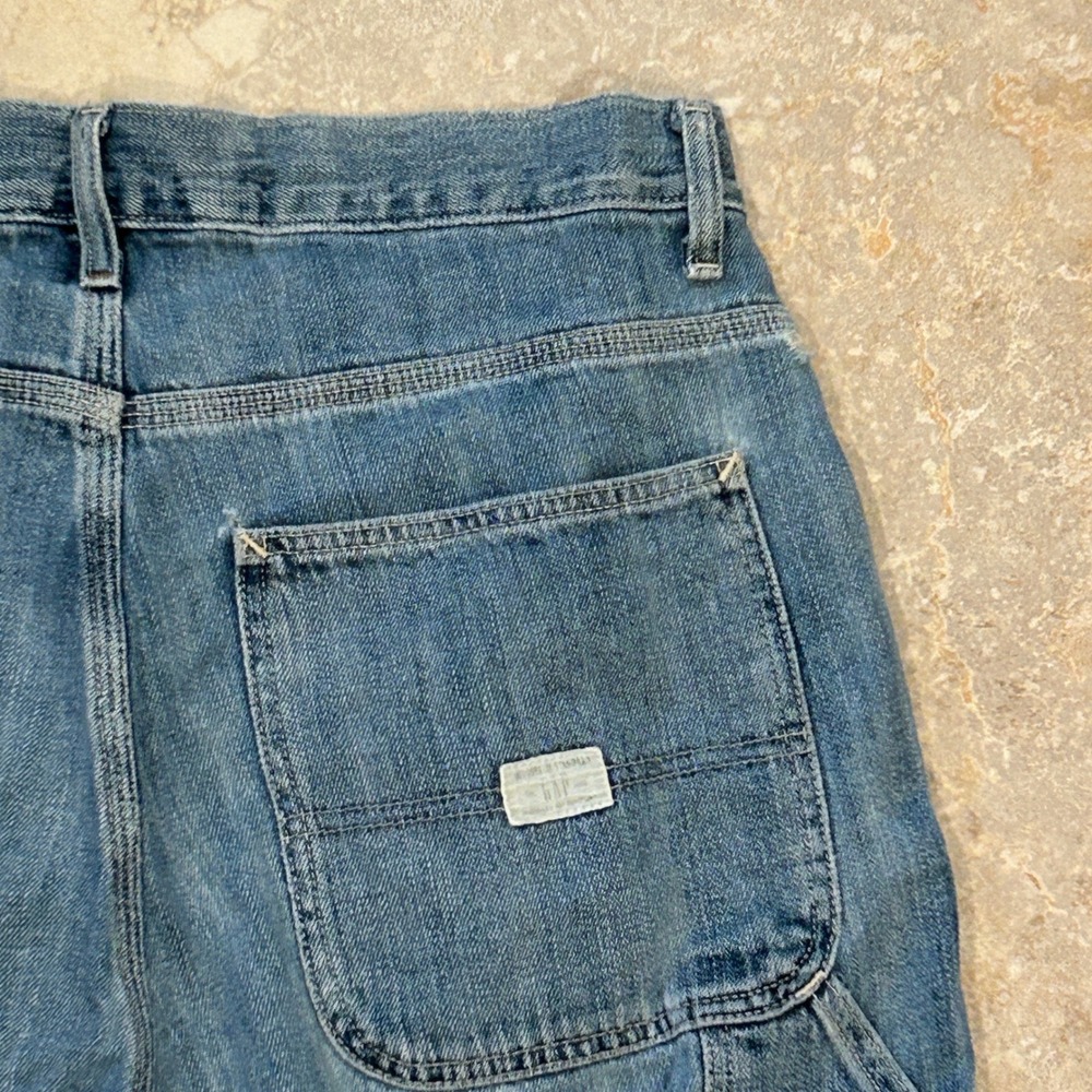 GAP Carpenter Jean Shorts‎ Mens 33 Blue Denim Jorts 10" Cotton Relaxed Fit Y2k